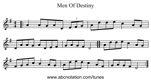 Men Of Destiny - staff notation