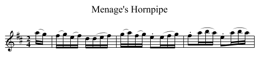 Menage's Hornpipe - staff notation