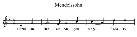 Mendelssohn - staff notation