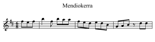Mendiokerra - staff notation