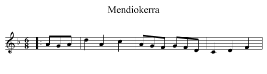 Mendiokerra - staff notation