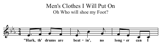 Men's Clothes I Will Put On - staff notation