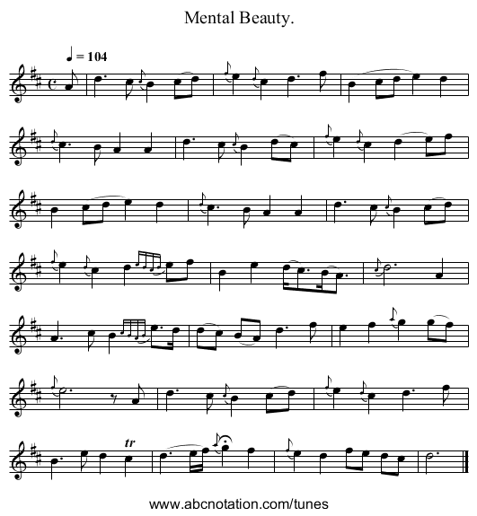 Mental Beauty. - staff notation