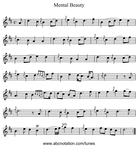 Mental Beauty - staff notation