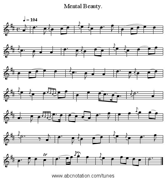 Mental Beauty. - staff notation