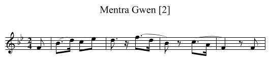 Mentra Gwen [2] - staff notation