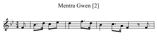 Mentra Gwen [2] - staff notation