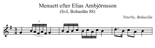 Menuett efter Elias Ambjörnsson - staff notation