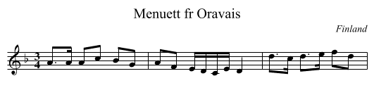 Menuett fr Oravais - staff notation