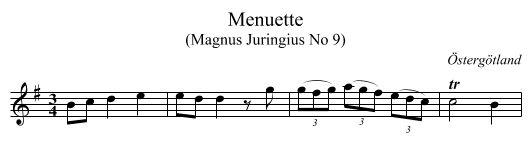Menuette - staff notation