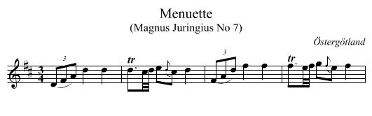 Menuette - staff notation