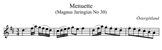 Menuette - staff notation
