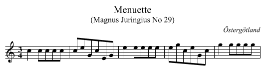 Menuette - staff notation
