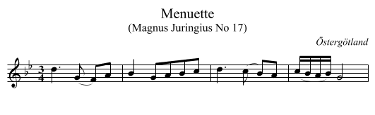 Menuette - staff notation