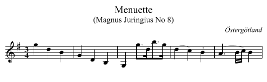 Menuette - staff notation