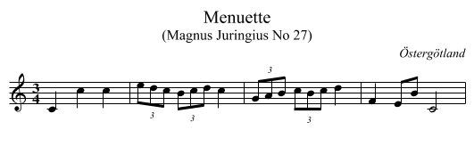 Menuette - staff notation