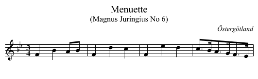 Menuette - staff notation