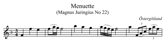 Menuette - staff notation