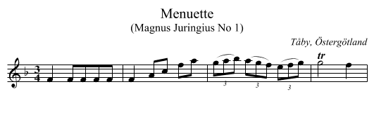 Menuette - staff notation