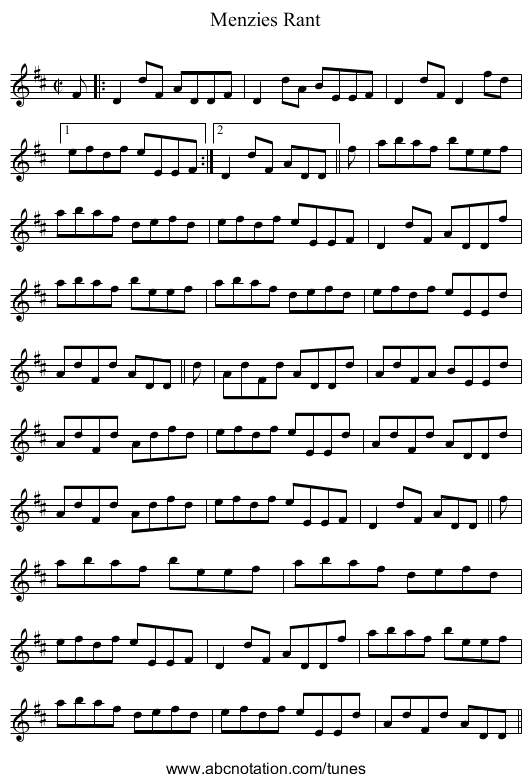 Menzies Rant - staff notation