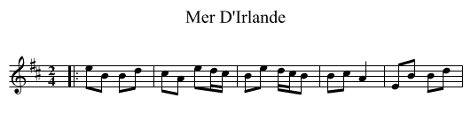 Mer D'Irlande - staff notation