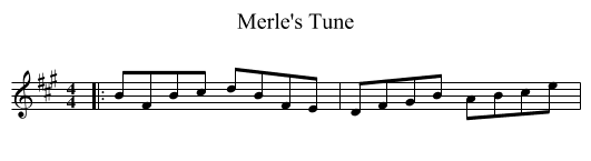 Merle's Tune - staff notation