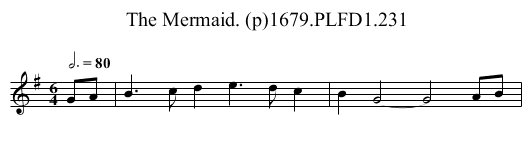 Mermaid. (p)1679.PLFD1.231, The - staff notation