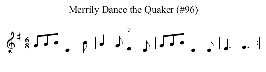 Merrily Dance the Quaker (#96) - staff notation