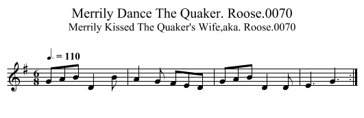 Merrily Dance The Quaker. Roose.0070 - staff notation