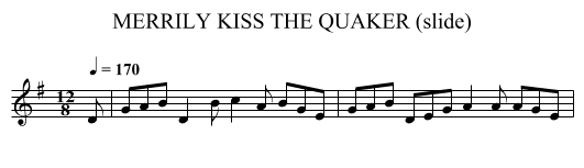 MERRILY KISS THE QUAKER (slide) - staff notation