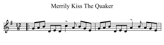 Merrily Kiss The Quaker - staff notation