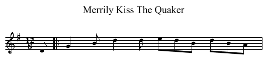 Merrily Kiss The Quaker - staff notation