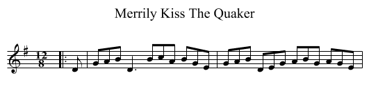 Merrily Kiss The Quaker - staff notation