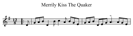 Merrily Kiss The Quaker - staff notation