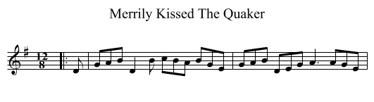 Merrily Kissed The Quaker - staff notation