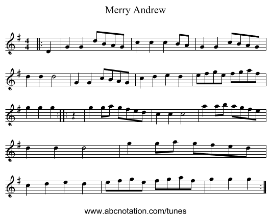 Merry Andrew - staff notation