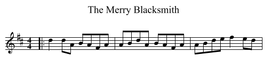 Merry Blacksmith, The  - staff notation