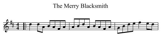 Merry Blacksmith, The  - staff notation
