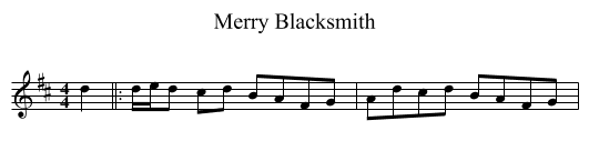 Merry Blacksmith - staff notation