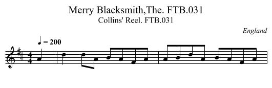 Merry Blacksmith,The. FTB.031 - staff notation