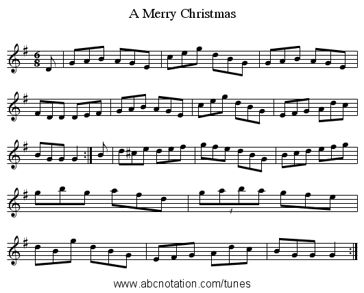Merry Christmas, A - staff notation