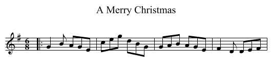Merry Christmas, A  - staff notation