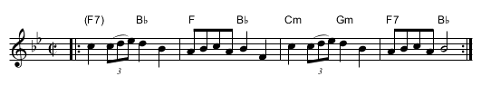 Merry Christmas    [Bb], the  - staff notation