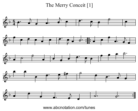 Merry Conceit [1], The - staff notation