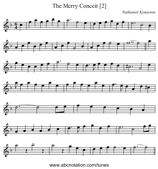 Merry Conceit [2], The - staff notation