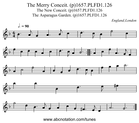 Merry Conceit. (p)1657.PLFD1.126, The - staff notation