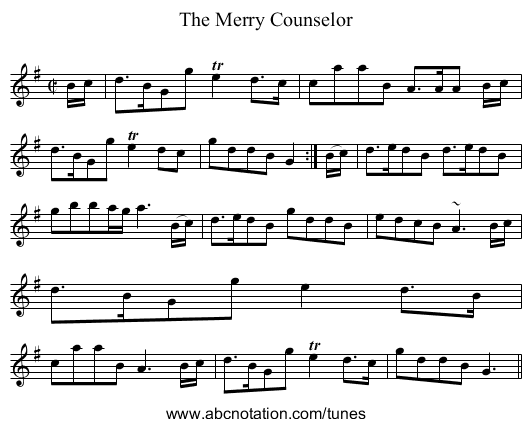 Merry Counselor, The - staff notation