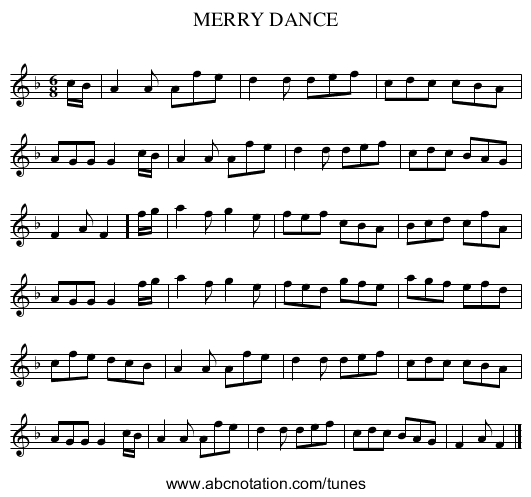 MERRY DANCE - staff notation