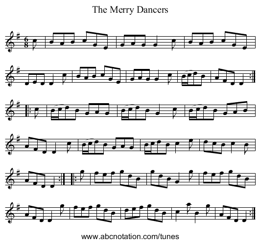 Merry Dancers, The - staff notation