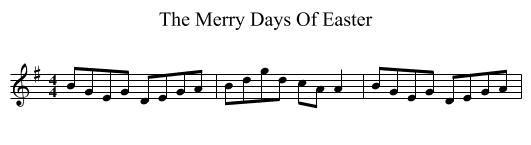 Merry Days Of Easter, The  - staff notation